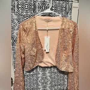 2 Med. Stunning, Sequined Long Sleeve Jackets/Shrugs